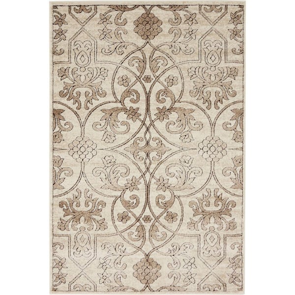 Unique Loom Rushmore Washington Dark Beige 4' 0 x 6' 0 Area Rug