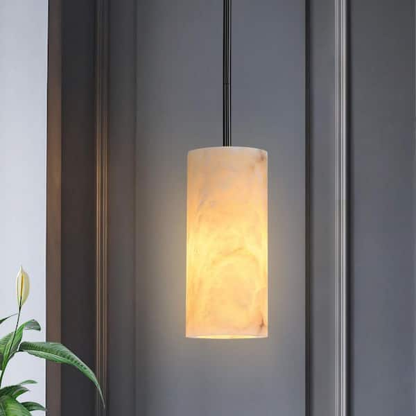 72.8 in. H 1-Light Alabaster Kitchen Island Pendant Light, Adjustable Pendant Light, for Dining Room, Living Room, Foyer