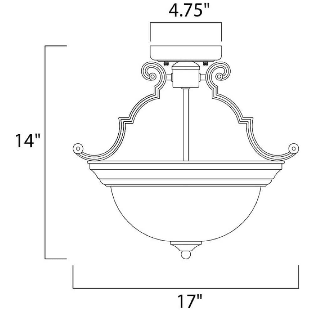 Symphony 3-Light Oil Rubbed Bronze Semi-Flush Mount with Screen Amber Glass