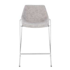 Alexis 27 in. Light Gray/Silver Low Back Counter Stool