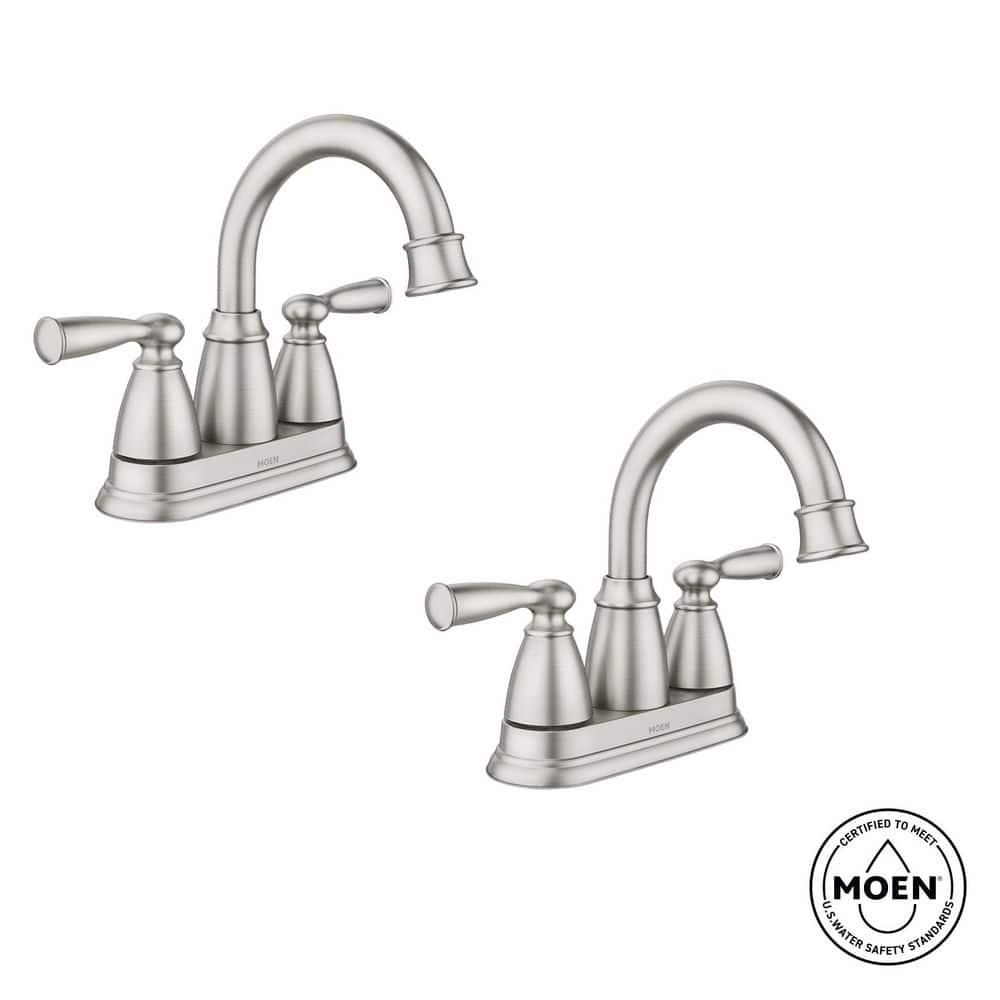 MOEN Banbury 4 in. Centerset Double Handle Bathroom Faucet with