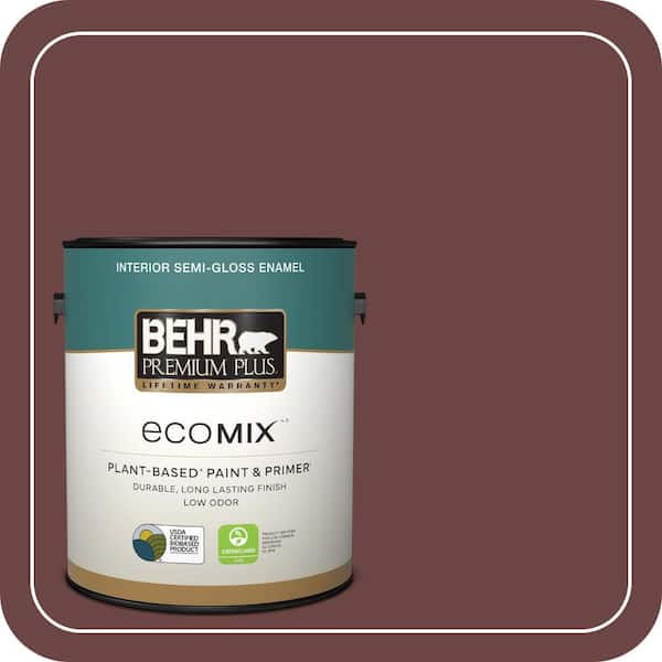 1 gal. #QE-08 Oxford Semi-Gloss Enamel EcoMix Plant-Based Interior Paint & Primer