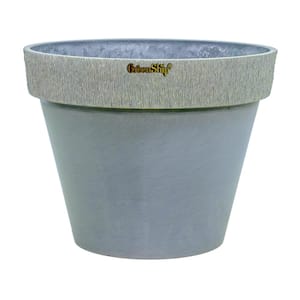 Drizzle Standard 19.7 in. W x 15.8 in. H Light Grey Indoor/Outdoor Resin Decorative Planter 1-Pack