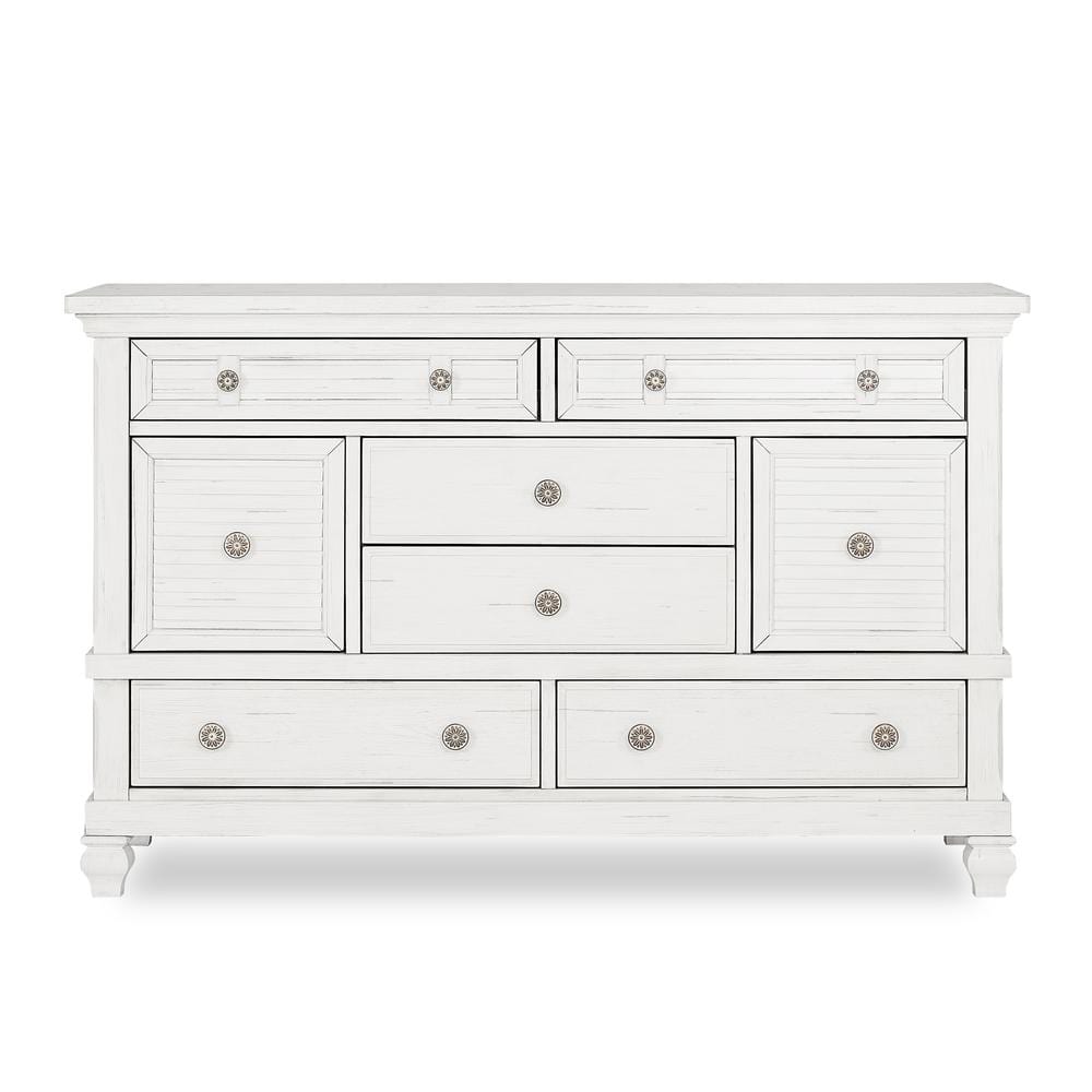 Evolur Signature Cape May 6-Drawer Weathered White Dresser Product Dimensions 54x18x33 -  896-WW