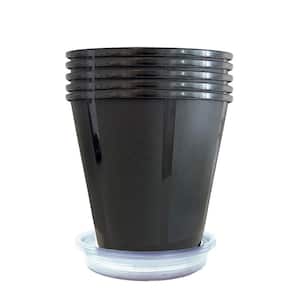 5 Gal. Plastic Nursery Trade Pots with Saucers (4.02 Gal./15.19 l) (5-Pack)