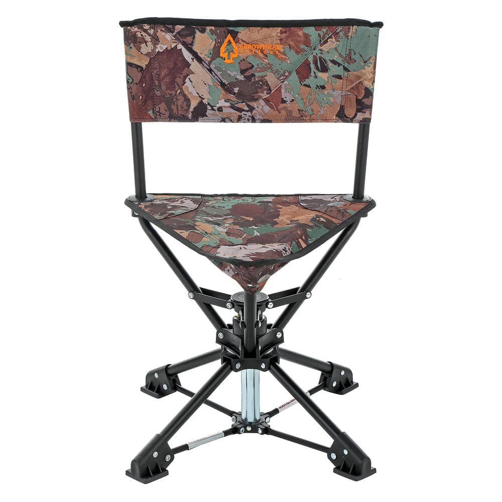 Camo 360° Swivel Tripod Hunting Chair with Steel Frame