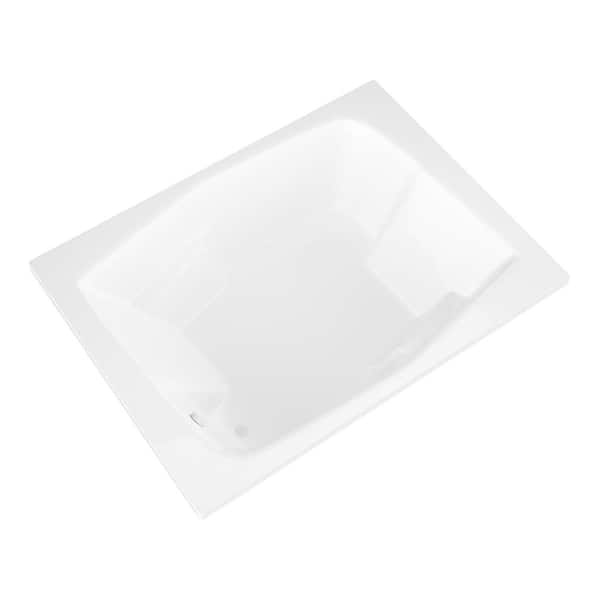 Amethyst 6 ft. Acrylic Center Drain Rectangular Drop-in Non-Whirlpool Bathtub in White
