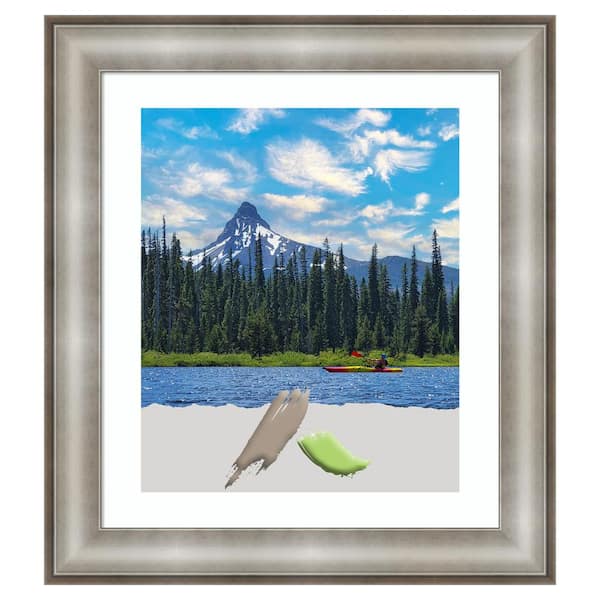 Amanti Art Imperial Silver Picture Frame Opening Size 20 x 24 in. (Matted To 16 x 20 in.)