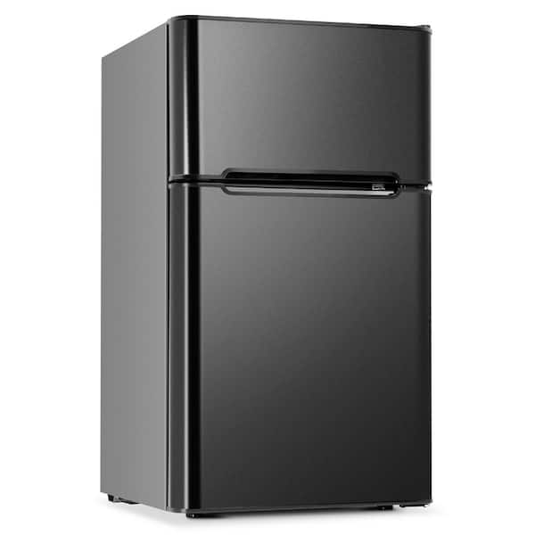 Unbranded 20 in. 3.2 cu. ft. Mini Refrigerator in Stainless Steel with Freezer, Black