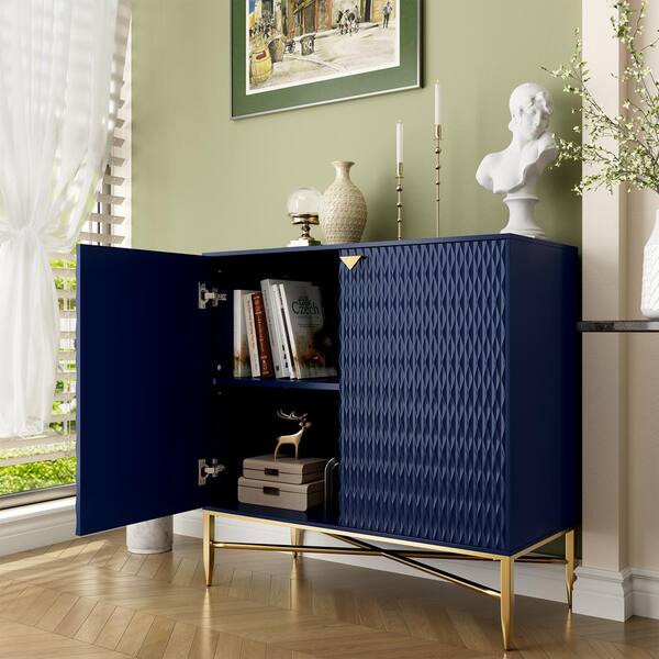 Blue living room cabinets discount