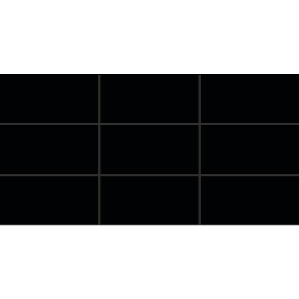 Daltile Restore Black 3 in. x 6 in. Glazed Ceramic Subway Sample