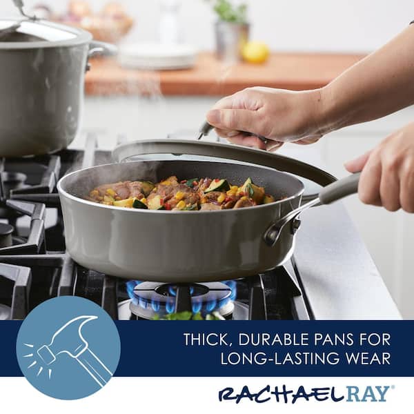 Rachael Ray Cook & Create Aluminum Nonstick Cookware Pots And Pans Set With  Cooking Tools, 11 Piece, Almond & Reviews