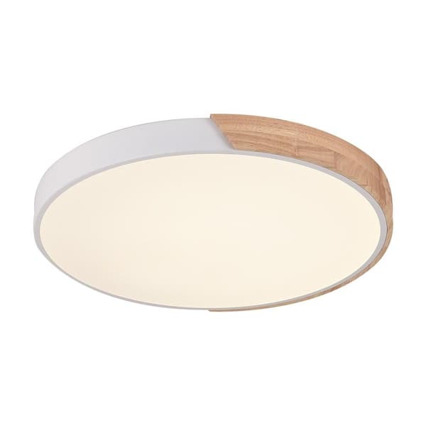 Rennnsan Luca 19.68 in. 1-Light White Dimmable 3000K Warm Light Integrated LED Black Flush Mount Light