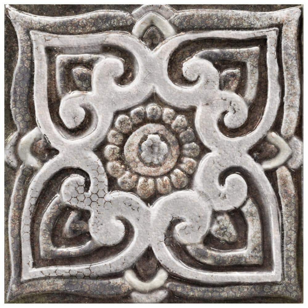 Merola Tile Mandala Decor Mix Mystikos 7-7/8 in. x 7-7/8 in