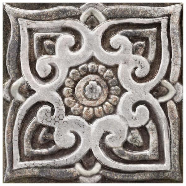 Merola Tile Mandala Decor Mix Mystikos 7-7/8 in. x 7-7/8 in