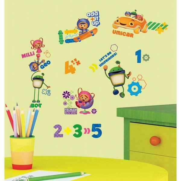 Unbranded 10 in x 18 in. Team Umizoomi 45-Piece Peel and Stick Wall Decals