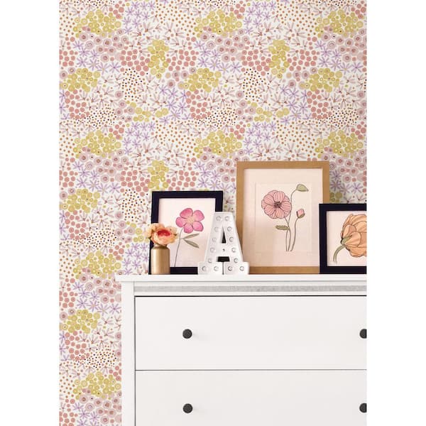 NuWallpaper Ashley Stark Pink Blush Hana Botanical Peel and Stick Wallpaper  Sample ATS4736SAM - The Home Depot
