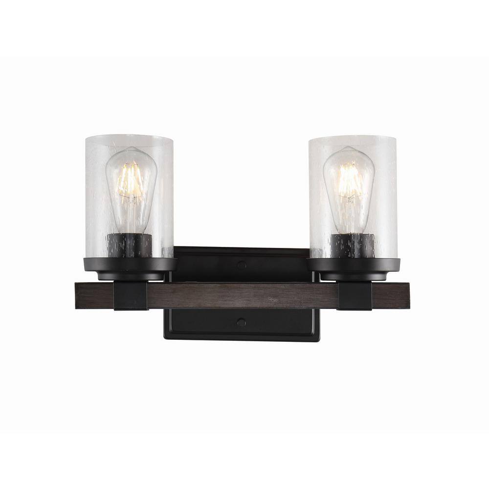 Bungalow 15" Oil-Rubbed Bronze Glass Vanity Light