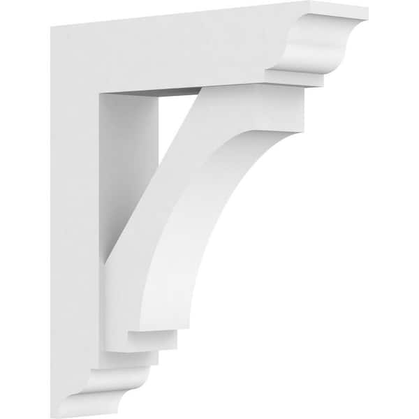 Ekena Millwork Standard Imperial 3 in. W x 14 in. H x 12 in. D Signature Urethane Polyurethane Bracket With Traditional Ends