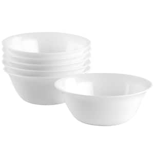 Farthington 12 fl. oz. 6-Piece White Tempered Opal Glass Dessert Bowl Set