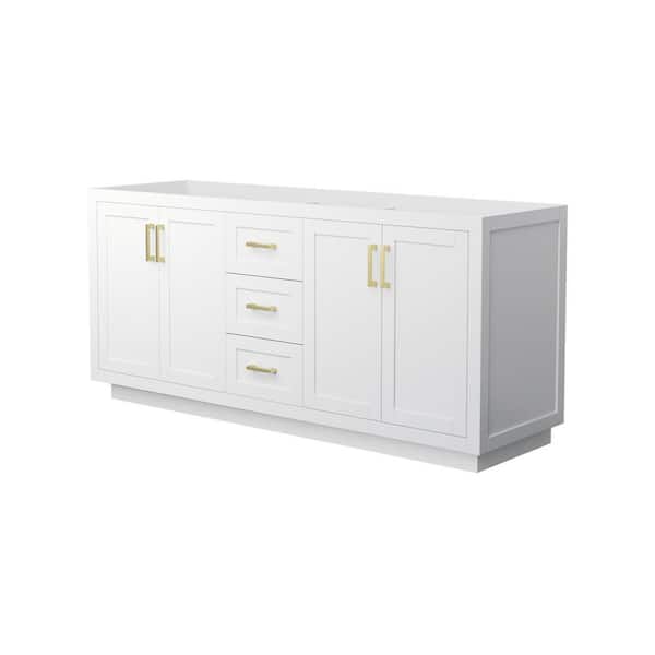 Wyndham Collection Miranda 71 in. W x 21.75 in. D Double Bath Vanity Cabinet Only in White
