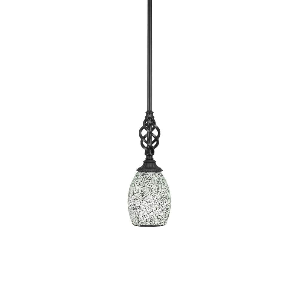 Lighting Theory Bridgewater 100 W 1-Light Matte Black Standard Mini Pendant Light with Glass Shade