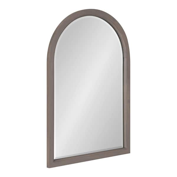 Kate and Laurel Hogan 30.00 in. H x 20.00 in. W Coastal Arch Gray Framed Accent Wall Mirror