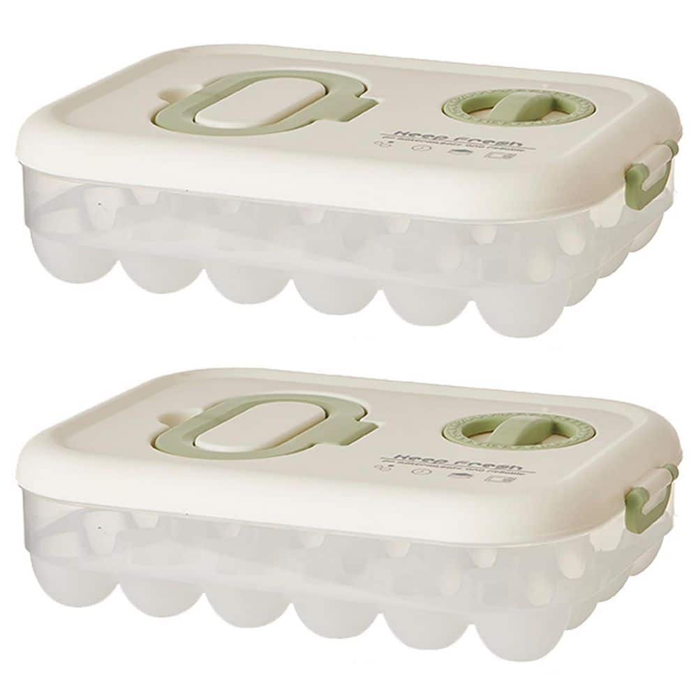 Clear Reusable Plastic Egg Storage Container with Handle and Lid, Pack of 2 for Refrigerator or Countertop price history on PriceWatchPro