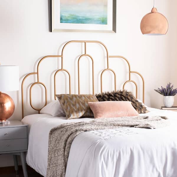Paloma Metal Gold Full Upholstered Headboard