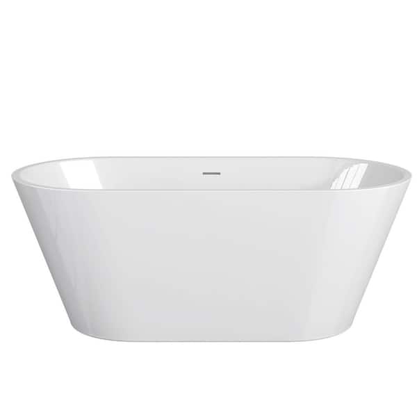 Zeafive 63 in. x 29.5 in. Free Standing Soaking Tubs Flatbottom