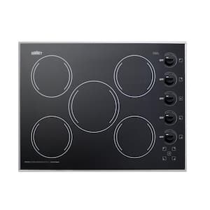 27 in. Radiant Electric Cooktop in Black with 5 Elements