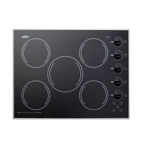 Summit Appliance 27 in. Radiant Electric Cooktop in Black with 5 Elements
