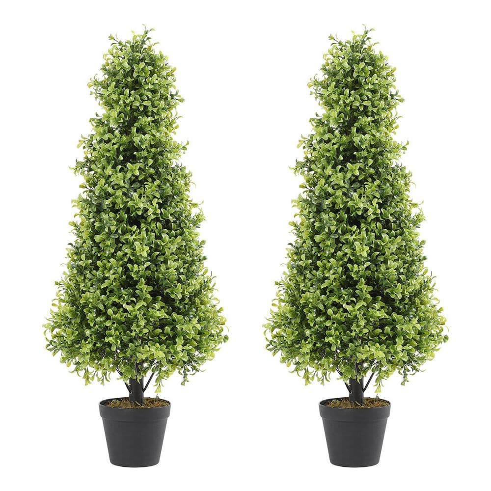 3 ft. Garden Artificial Boxwood Topiary Tree, Faux Topiary