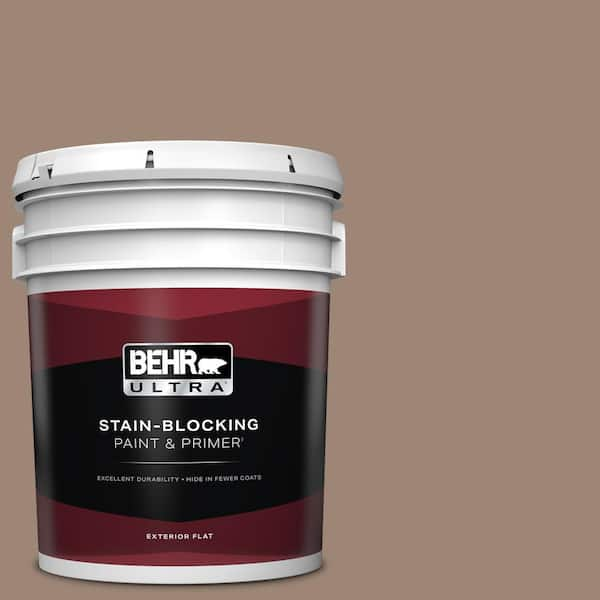 BEHR ULTRA 5 gal. #PPU5-16 Earthnut Flat Exterior Paint & Primer