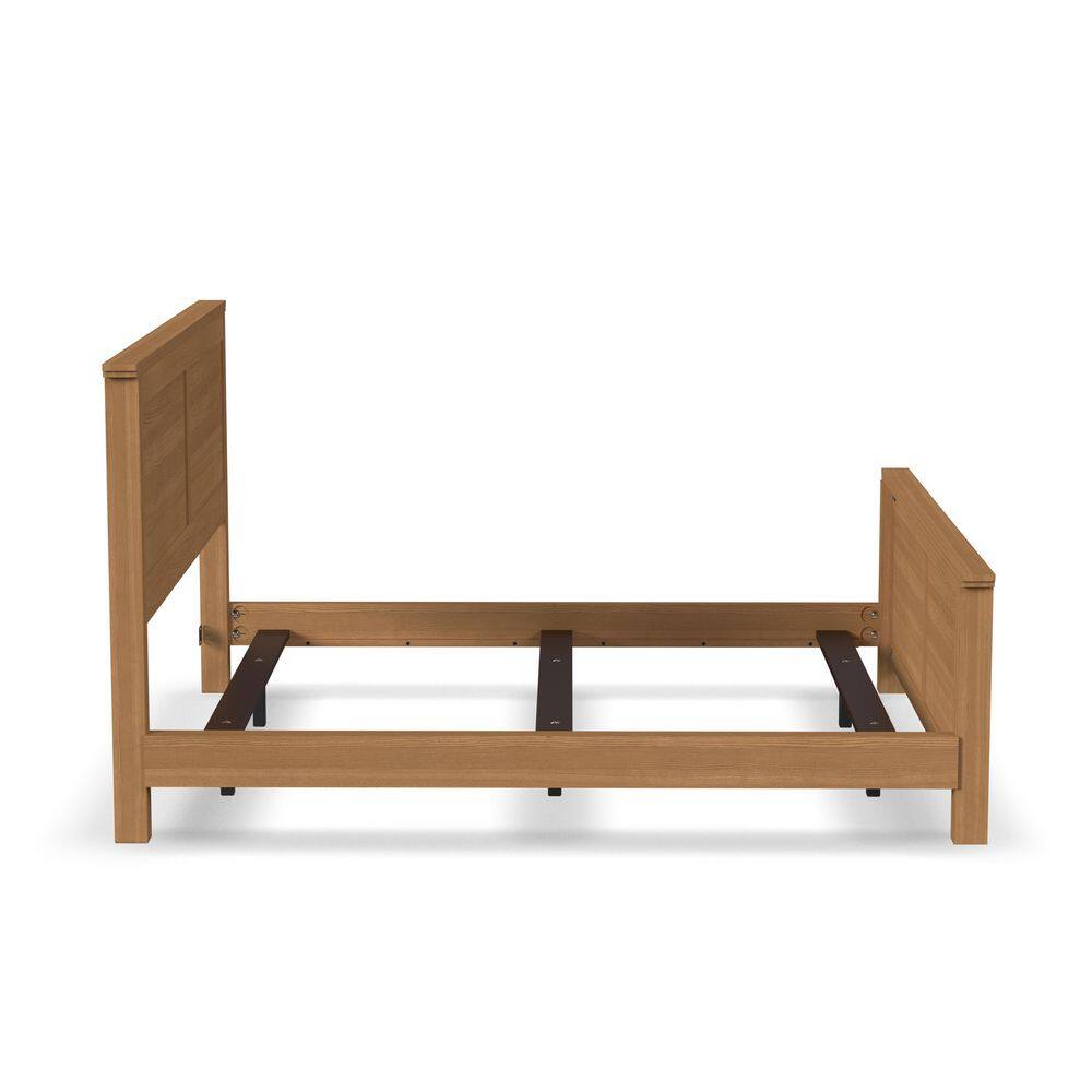 Oak Park Engineered Wood King Bed with Upholstered Headboard in Light Oak