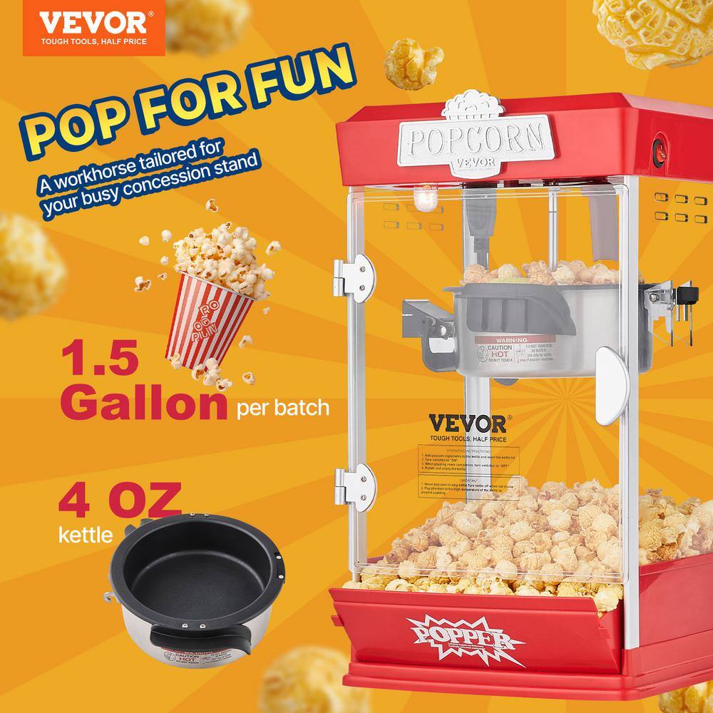 Red Steel 4 oz Countertop Popcorn Popper Machine