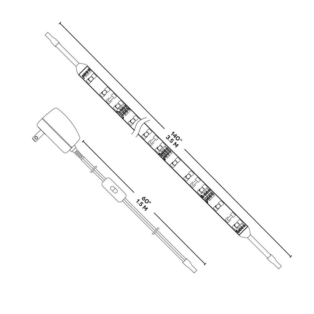 10 ft White Self-Adhesive LED Strip Light