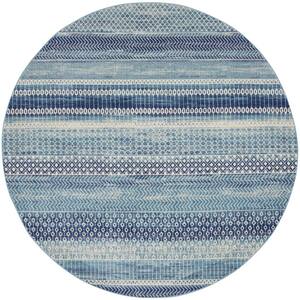 Nourison Passion Navy/Light Blue 9 ft. x 12 ft. Abstract Contemporary ...