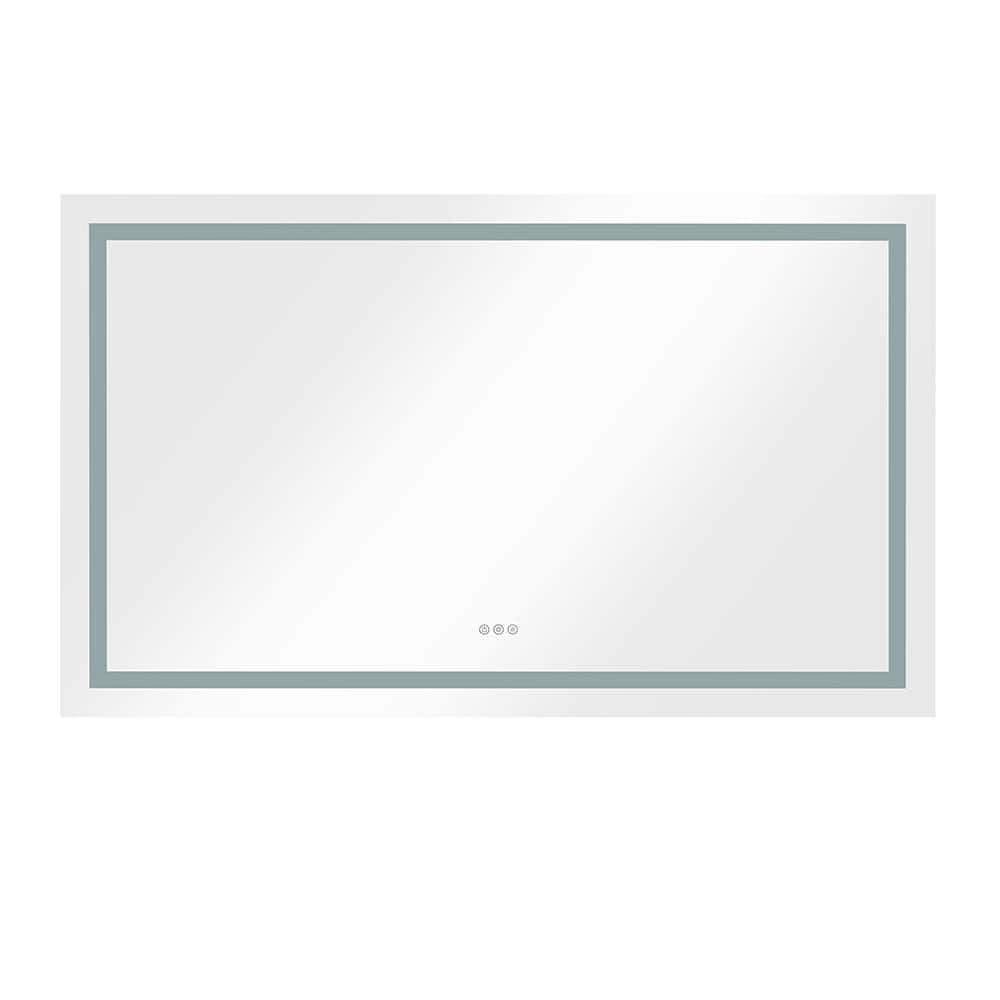 60 in. W x 36 in. H Large Rectangular Frameless Anti-Fog Dimmable Wall Mount LED Light Bathroom Vanity Mirror in white -  Andrea, XSM036-SL