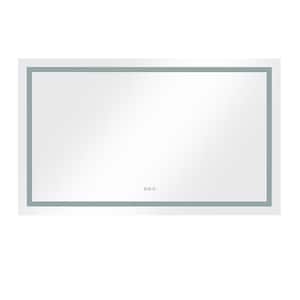 60 in. W x 36 in. H Large Rectangular Frameless Anti-Fog Dimmable Wall Mount LED Light Bathroom Vanity Mirror in white