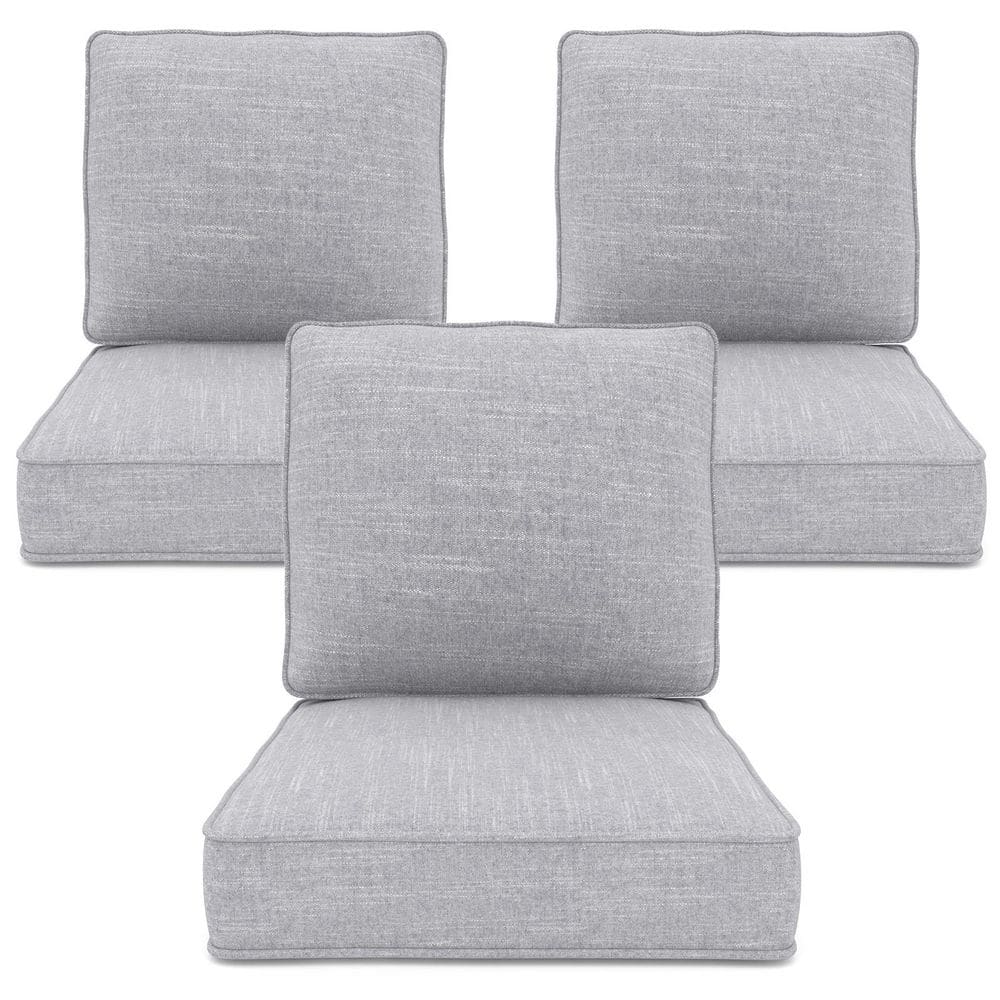 23 in. x 24 in. x 4 in. 6 Piece High-Density Foam Deep Seat Patio Cushions,Fade Resistant Outdoor Cushions in Light Blue price history on PriceWatchPro