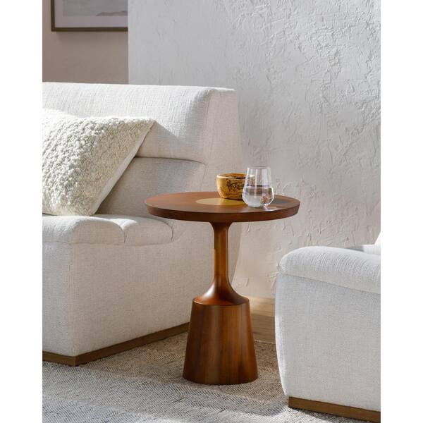 Livabliss Flor Modern End Table, Brown, 21 in. H x 18 in. W x 18 in. D