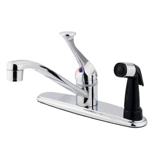 Chatham Single-Handle Deck Mount Centerset Kitchen Faucets with Side Sprayer in Polished Chrome