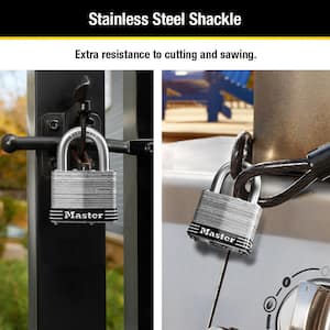 Stainless Steel Outdoor Padlock with Key, 2 in. Wide