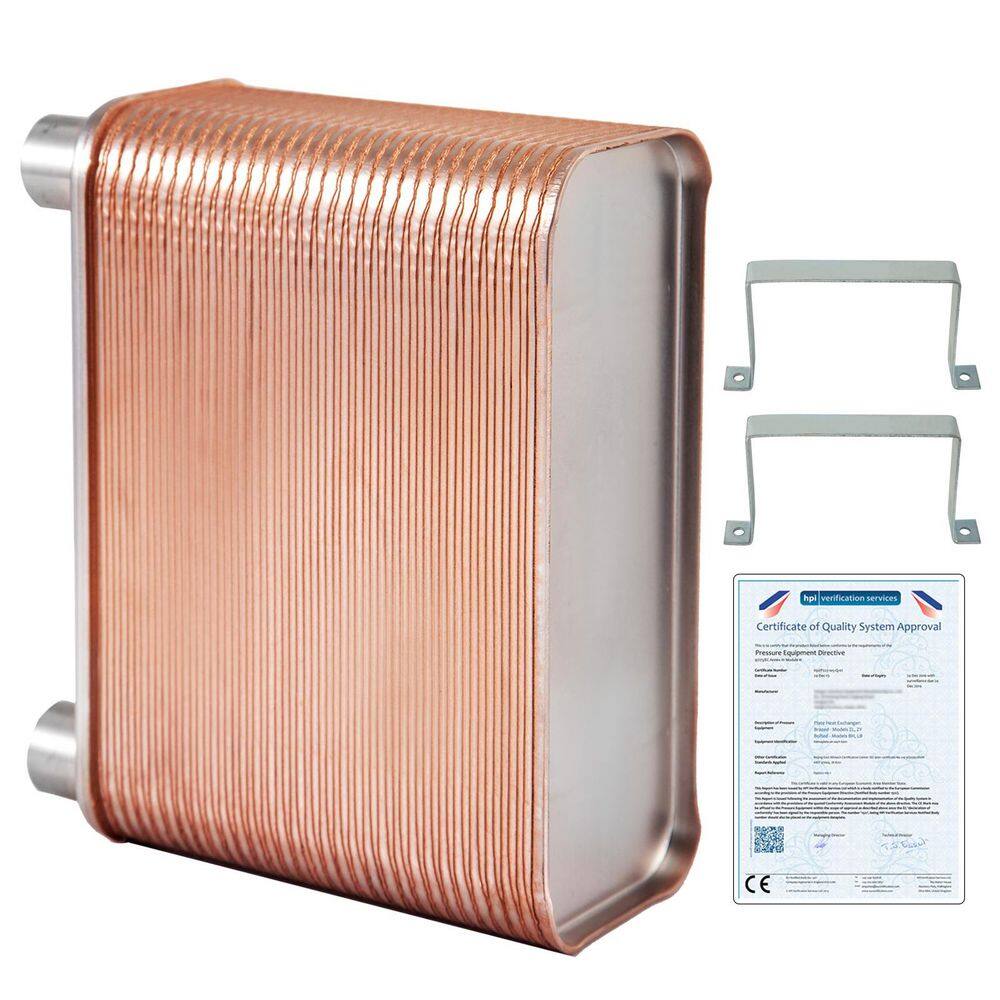 Heat Exchanger 3 in. x 7.5 in. 60 Plates Brazed Plate Heat Exchanger 316L 1/2 in. EATB12 Beer Wort Chiller for Heating price history on PriceWatchPro