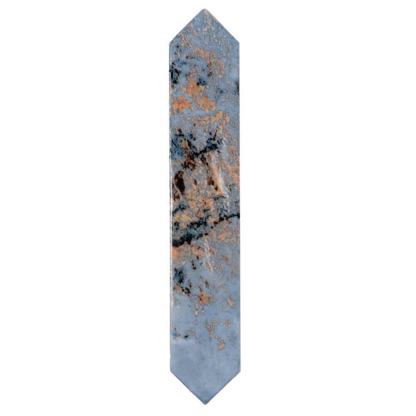 Apollo Tile Festa Blue 1.7 in. x 9.6 in. Glossy Ceramic Picket Wall and Floor Tile Sample (0.11 Sq. ft./case) (1-pack)