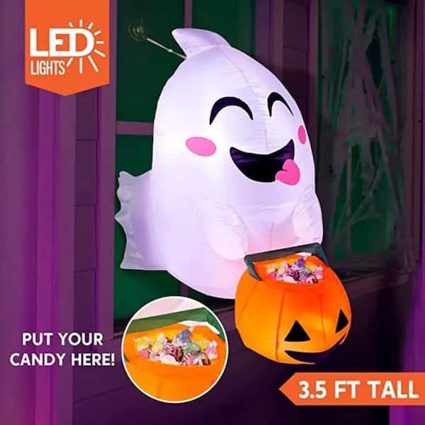 4.5 White FT Halloween Inflatable Flying Ghost Made of Polyester