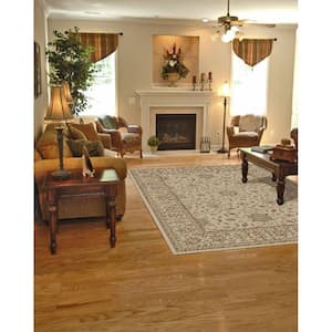 Jewel Collection Voysey Ivory Tonel Rectangle Indoor 9 ft. 3 in. x 12 ft. 6 in. Area Rug