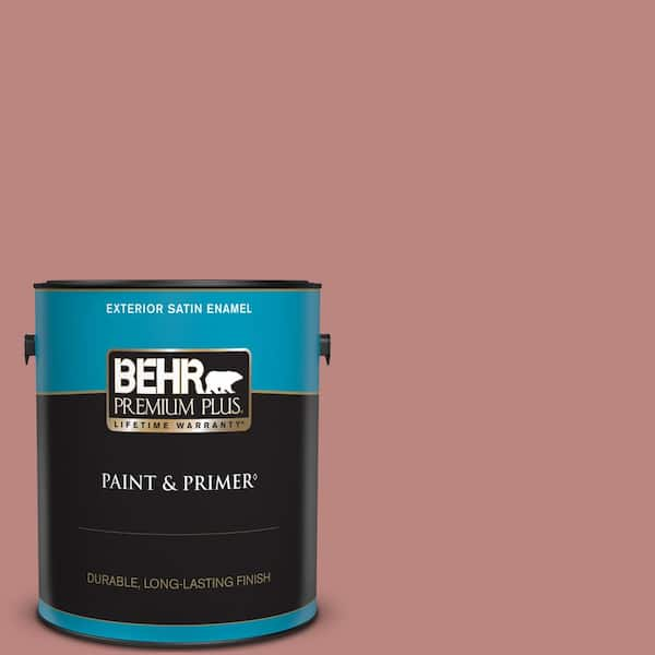 BEHR PREMIUM PLUS 1 gal. #S150-4 Red Clover Satin Enamel Exterior Paint & Primer