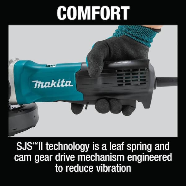 Makita GA5095X01 5-Inch Angle Grinder – 15-Amp, 11,500 RPM, SJS II Anti-Vibration, AFT, Paddle Switch